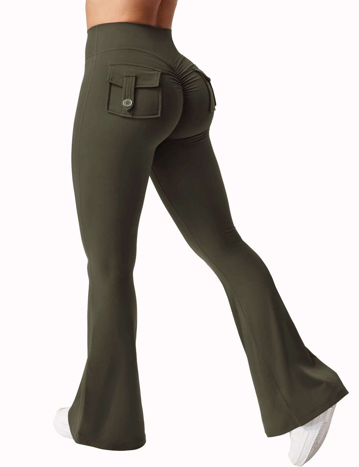 2024 Newest Women Wide Leg High Stretch Yoga Leggings Naked Feeling Compression Fitness Workwear with pockets Yoga Pant ﻿ - Tasawoq