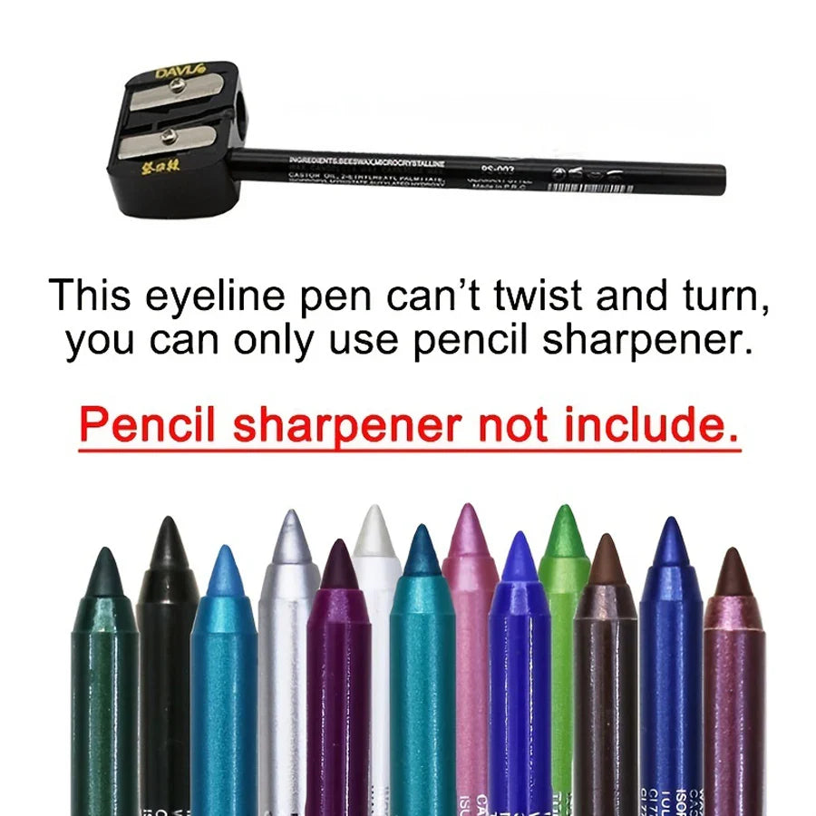 14-Color Colourful Eyeliner Pen, High Pigmented Pearly Shimmer Metallic Smokey Punk Gothic Style Eyeliner, Long Lasting Waterpro - Tasawoq