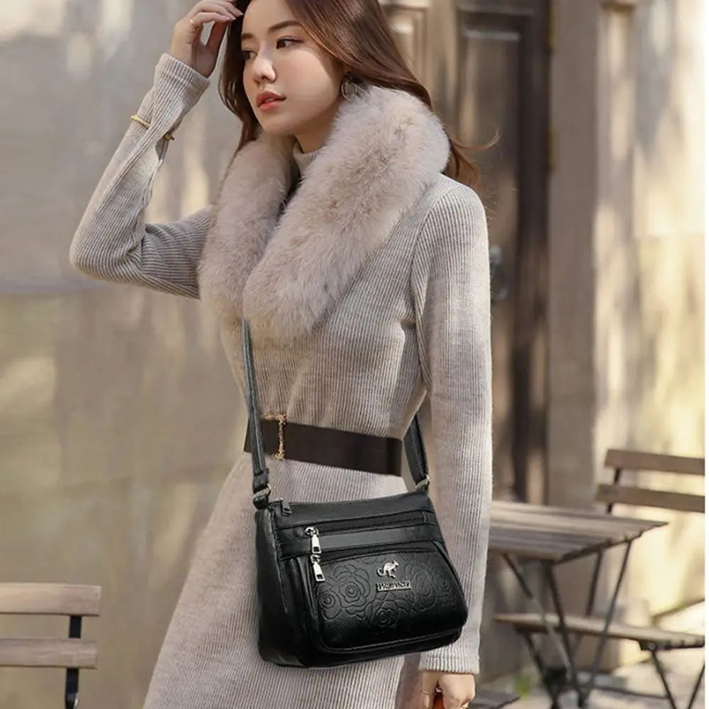 Women's Bag Middle-aged Bag Mother's Bag Fashion Multi-layer Large Capacity Single Shoulder Mother-in-law Buy Vegetable Bag - Tasawoq