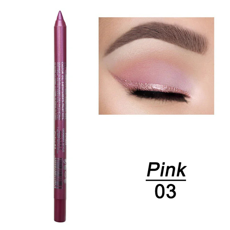 14-Color Colourful Eyeliner Pen, High Pigmented Pearly Shimmer Metallic Smokey Punk Gothic Style Eyeliner, Long Lasting Waterpro - Tasawoq