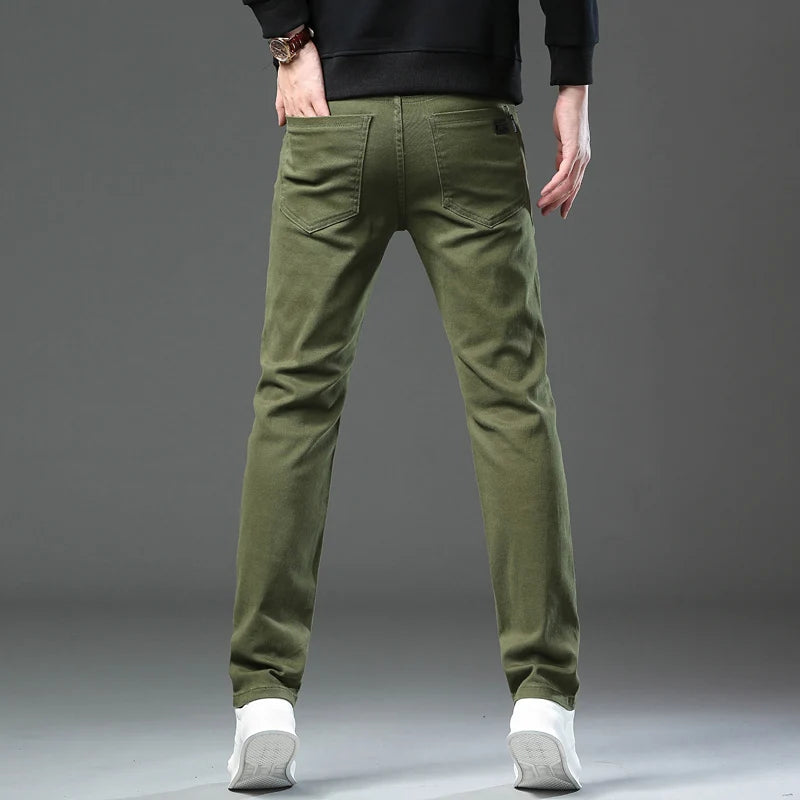 Fashion Loose Straight Business Casual Stretch Denim Pants Male Brand Trousers 3 Colors Plus Size Mens Clothing Slim Jeans 28-44 - Tasawoq