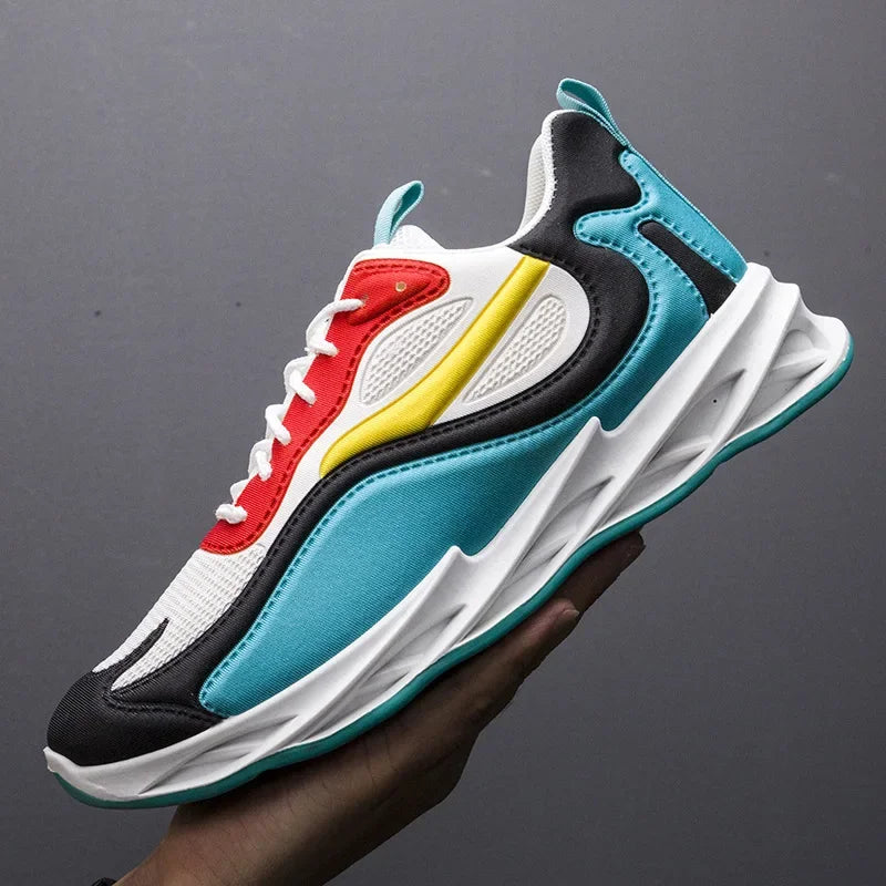 New Trendy Men's Sports Shoes Cushion Running Sneakers Outdoor Leisure Walking Jogging Trainers Soft Sole Breathable Footwear - Tasawoq