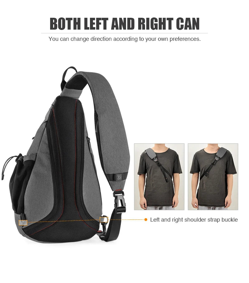 Mixi Men One Shoulder Backpack Women Sling Bag Crossbody USB Boys Cycling Sports Travel Versatile Fashion Bag Student School - Tasawoq