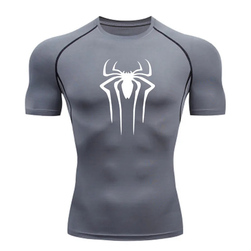New Compression Shirt Men Fitness Gym Super Hero Sport Running T-Shirt Rashgard Tops Tee Quick Dry Short Sleeve T-Shirt For Men - Tasawoq