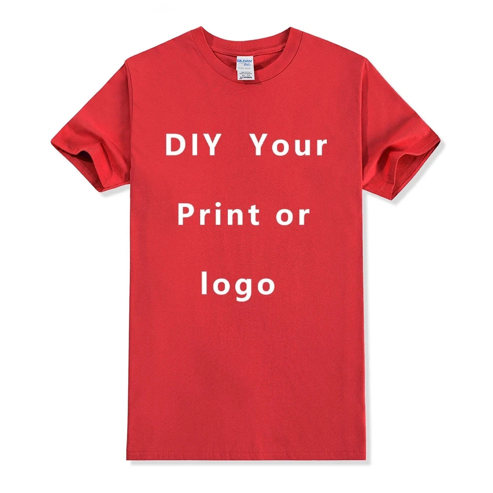 Custom T shirt Women Men Customised Printed 100% Cotton Short Sleeve Your Logo Photo Brand Text Tee Personalize Graphic Clothing - Tasawoq