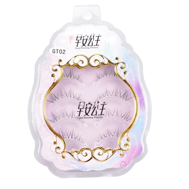 4pairs Natural False Eyelashes Thin Band Hand Made Short Lighter Eyelash Cosplay Korean Fashion Wispy Extension Makeup Tools - Tasawoq