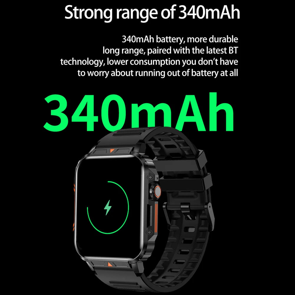 Military Outdoor GPS Sports Smart Watch Men 1.95 inch Heart Rate Blood Oxygen Bluetooth Call SmartWatches Men's For Android IOS - Tasawoq