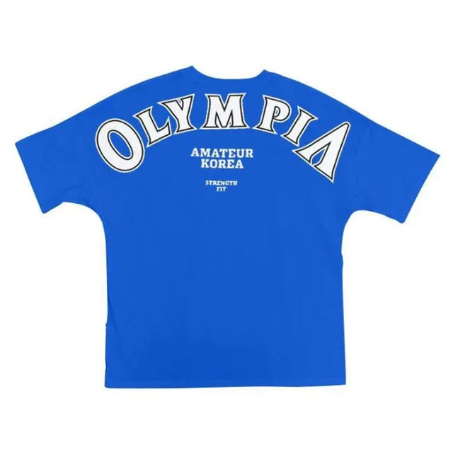 NEW Cotton Gym Shirt Sports T Shirt Men Short Sleeve Running T Shirt Men Workout Training Tees Fitness Loose large size tops