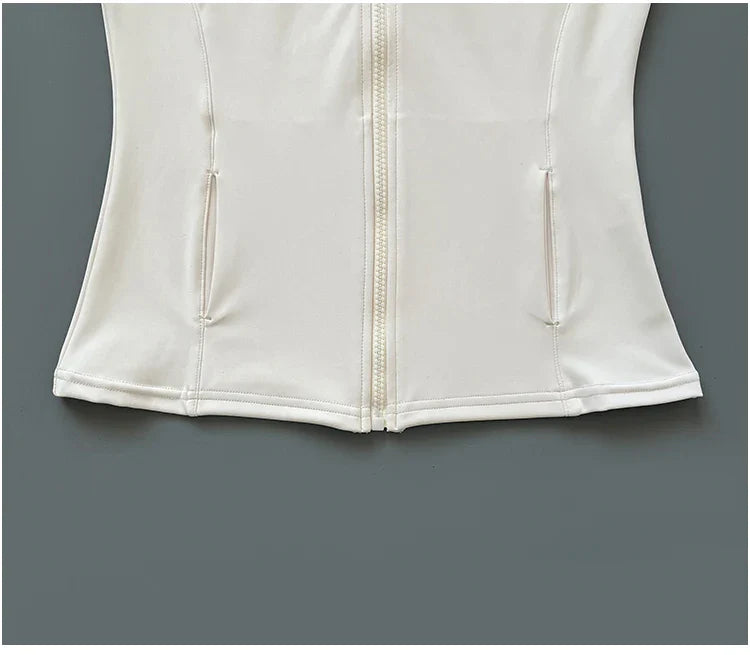 Quick Dry Stand Up Collar Fitness Jacket For Women Slim-Fit Zipper Yoga Wear Long Sleeve Breathable Running Sports Cycling Top - Tasawoq