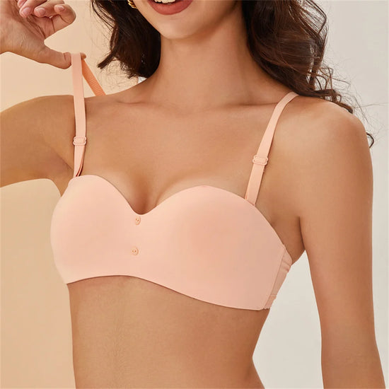 Women Sexy Seamless Bras Adjustable Push Up Brassiere No Steel Female Comfortable Underwear Ladies Solid Color Lingerie Bralette - Tasawoq