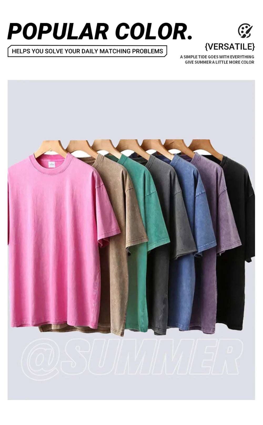 Vintage Snowflake Point Solid Color T-Shirts For Men Women 100% Cotton Short Sleeve Wash With Old Water Street Hip Hop Tee Shirt - Tasawoq
