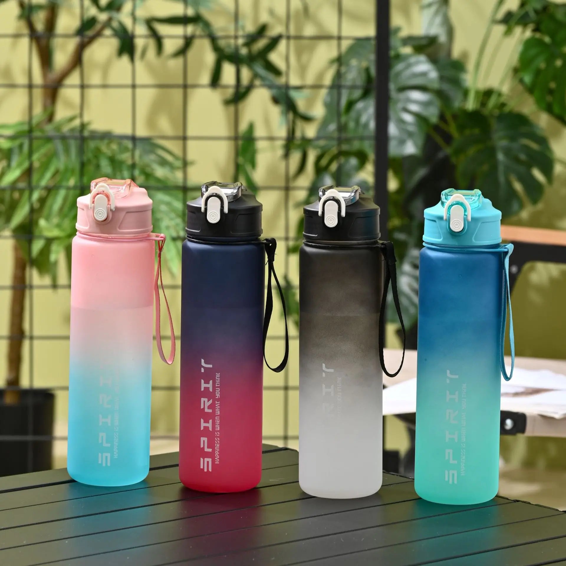 1PCS 800ML Large Capacity Sports Water Bottle Leak Proof Colorful Plastic Cup Drinking Outdoor Travel Portable Gym Fitness Jugs - Tasawoq