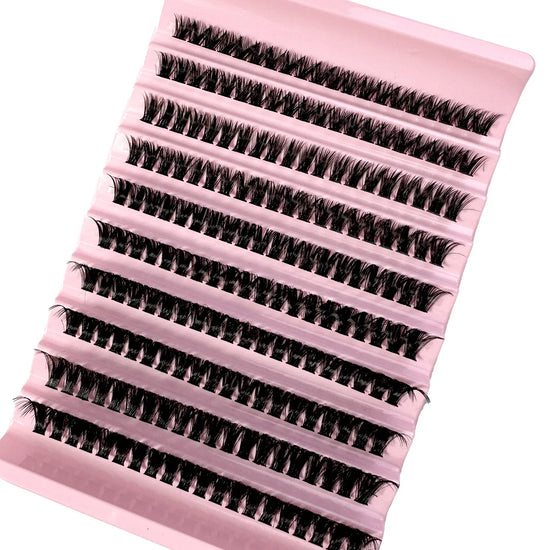 Faux Mink Eyelashes 540Cluster C Curled 9-16mm Mixed Natural Eyelash Extension 3D Russian Strip Personal Eyelash Makeup Tool - Tasawoq