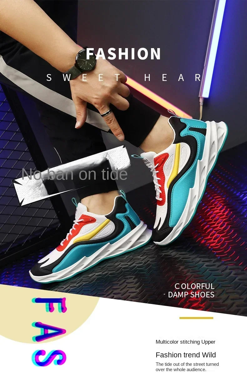 New Trendy Men's Sports Shoes Cushion Running Sneakers Outdoor Leisure Walking Jogging Trainers Soft Sole Breathable Footwear - Tasawoq
