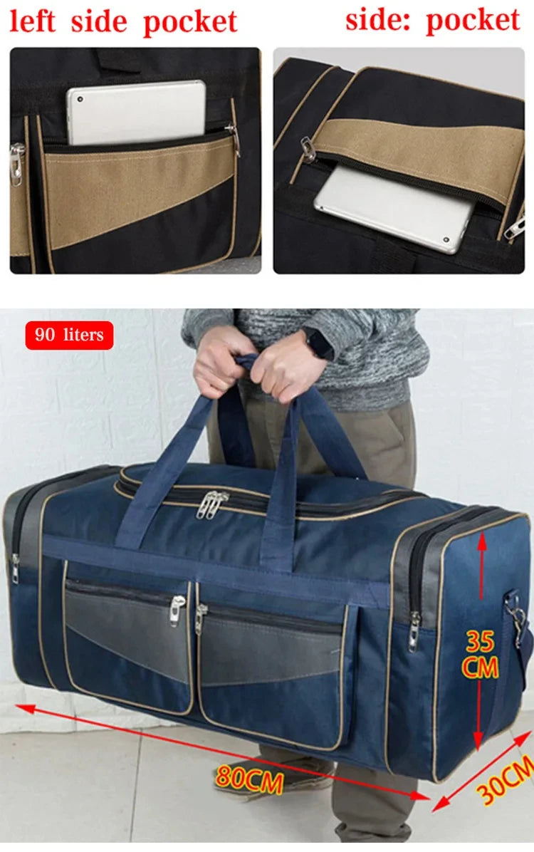 Luggage Travel Bag Gym Fitness Handbags for Women Men Outdoor Sports Shoulder Large Storage Duffel Training Long Distance Bag - Tasawoq