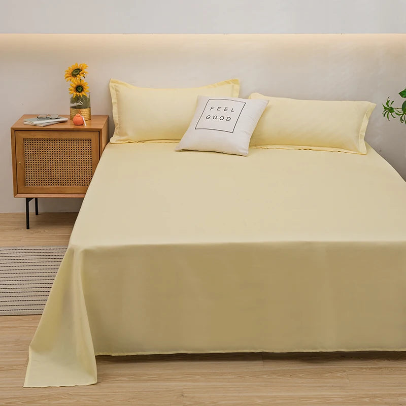 One Solid Color Simple Sheet Machine Washable Single Double Bed Linen Student Dormitory Sheet (pillowcase Not Included)