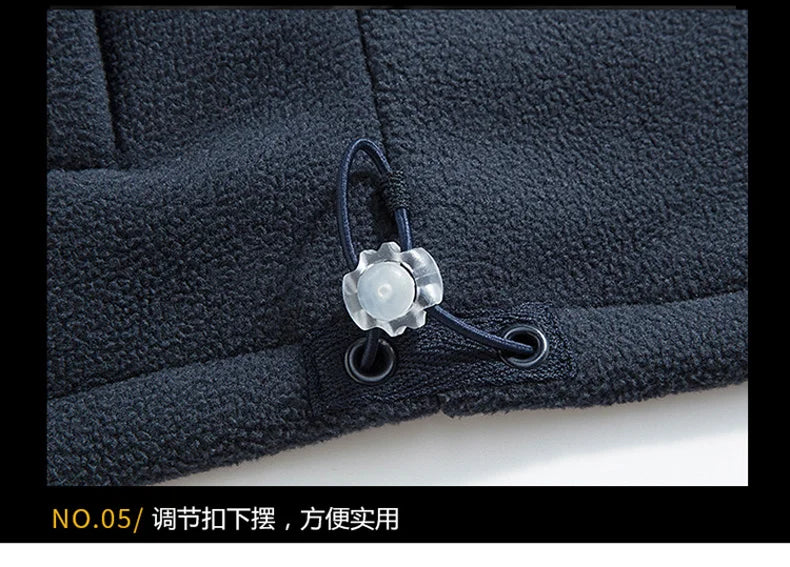 Winter Warm Fleece Jacket Men's Climbing Double Thickened Pocket Jacket Outdoor High Collar Windproof Ski Sweatshirt Coat Men - Tasawoq