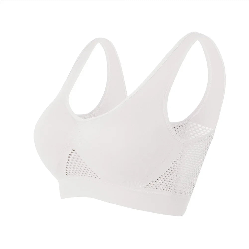 Seamless Mesh Women Sports Bras Fitness Gym Running Underwear Shockproof Bra Wireless 6XL Plus Size Crop Top Breathable Yoga Bra - Tasawoq