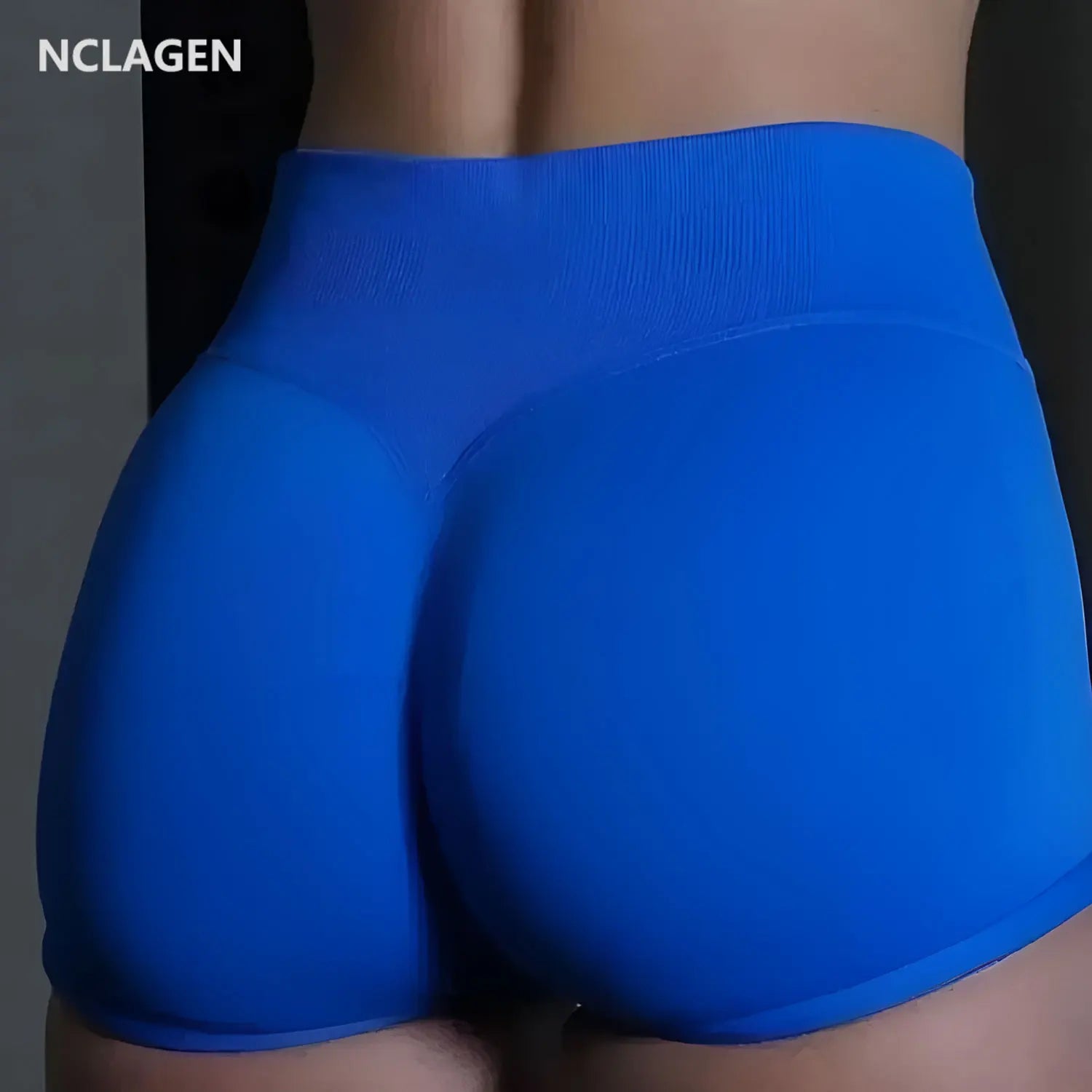 NCLAGEN Women Low Rise Impact Shorts Sports Workout Gym Running Seamless Leggings Scrunch Booty Hip Lifting Yoga Biker Shorts - Tasawoq