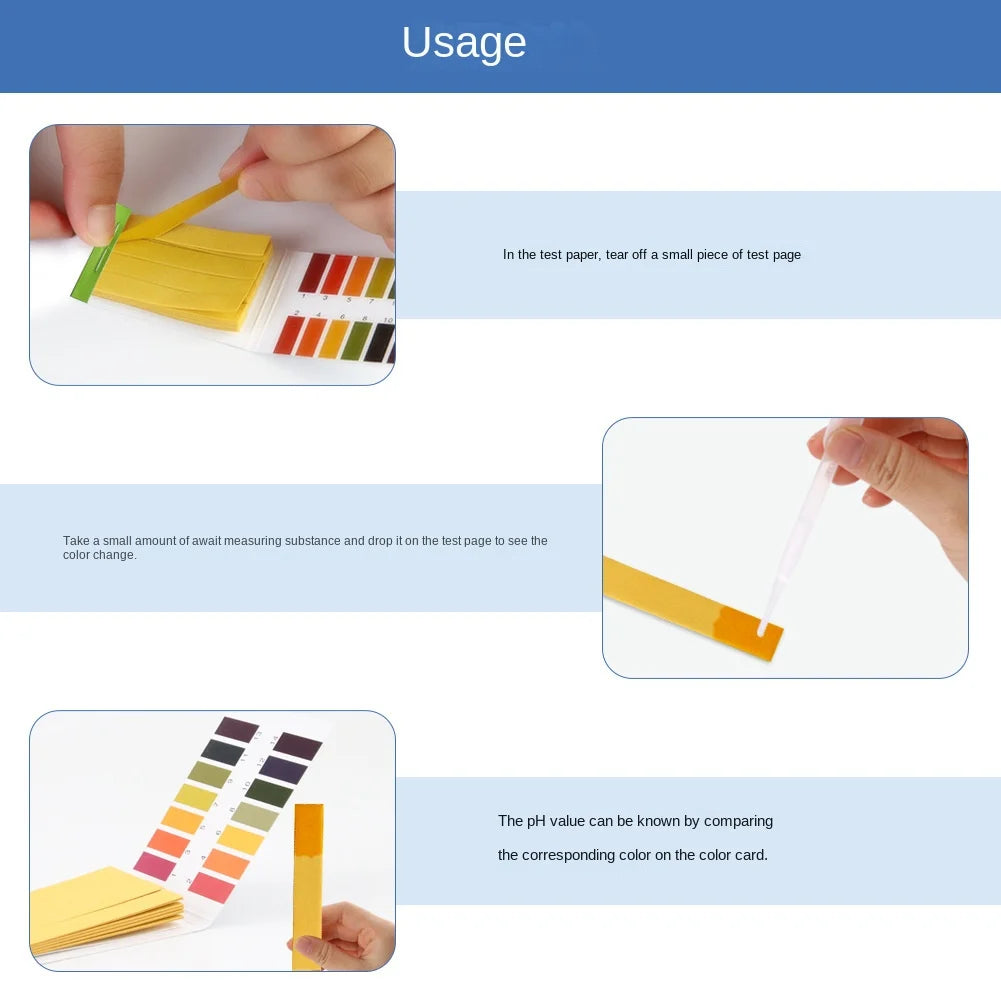 80 Strips Professional 1-14 ph Litmus Paper Ph Test Strips Water Cosmetics Soil Acidity Test Strips with Control Card - Tasawoq
