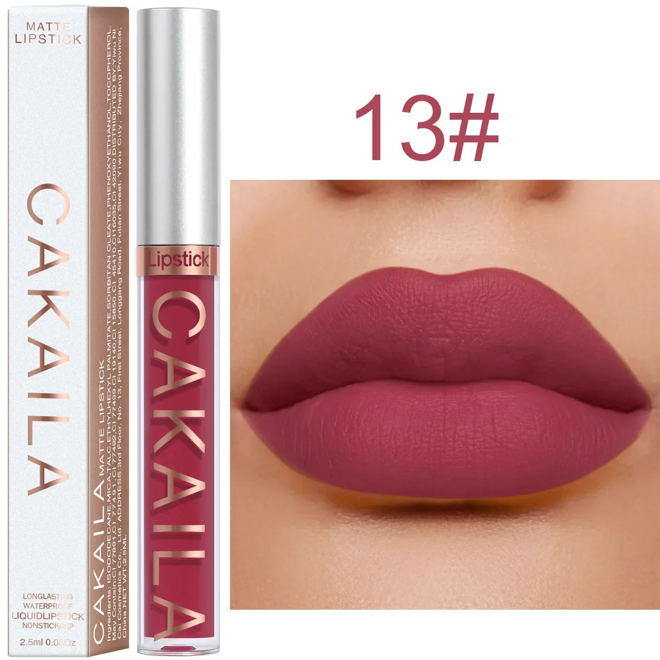1PC Velvet Matte Lipstick Lip Gloss Light Red Liquid Lip Tint Cream Pigment Long Lasting Silky Texture Lips Women's Cosmetics - Tasawoq