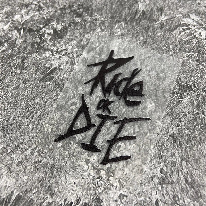 1PC Ride or Die Bike Frame Stickers Bicycle Top Tube Waterproof Vinyl Decals for MTB Bicycle Decorative Motorcycle Accessories - Tasawoq