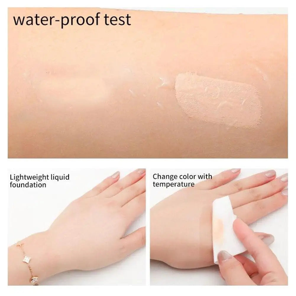 Colour Changing Liquid Foundation Hides Wrinkles & Lines, BB Cream Makeup Base Concealer Moisturizing Primer All Skin Tone SPF15 - Tasawoq