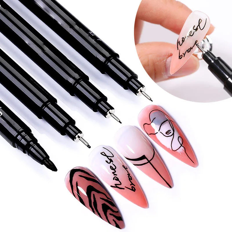 Nail Art Paintbrush With Ultra-fine Drawing Lines Edges Quick Drying Waterproof Acrylic Marker Pen Graffiti Pen - Tasawoq