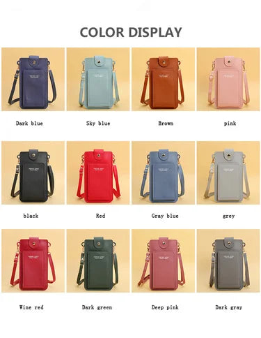 Women Bags Soft Leather Wallets Touch Screen Cell Phone Purse Crossbody Shoulder Strap Handbag for Female Cheap Women's Bags - Tasawoq