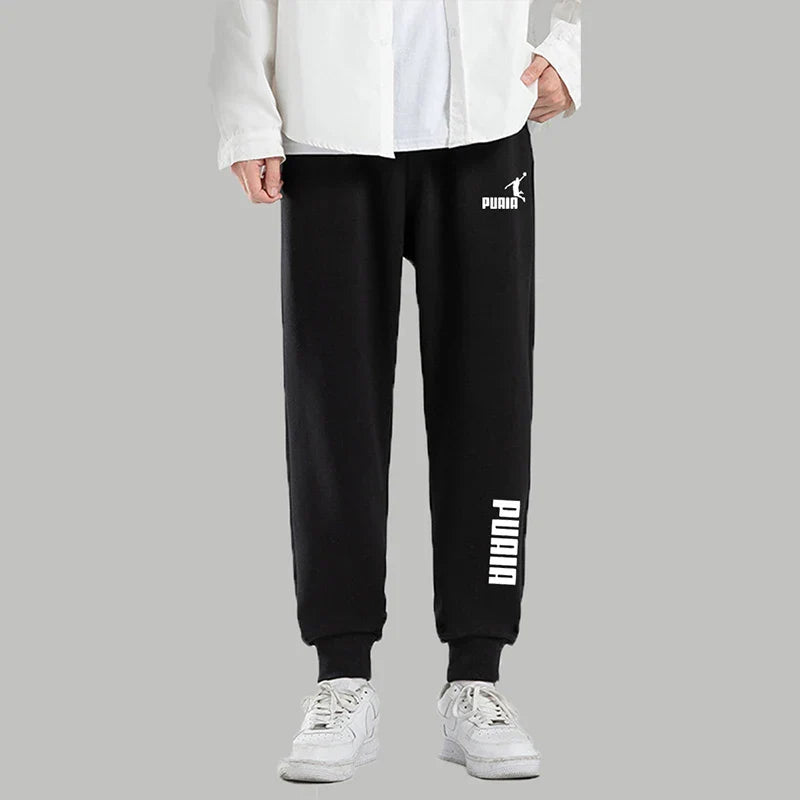 PUAIA Print Men's Pants Autumn/Winter New Sport Jogging Trousers Fitness Loose Fit Clothing Solid Color Outfit Streetwear Pants - Tasawoq