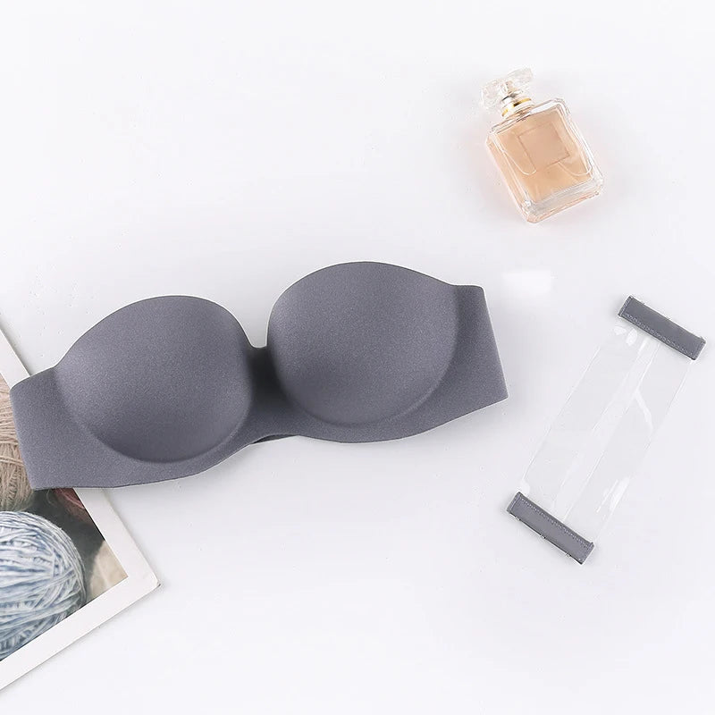 FINETOO Front Closure Sexy Push Up Bra Women Invisible Bras Underwear Lingerie For Female Brassiere Strapless Seamless Bralette - Tasawoq