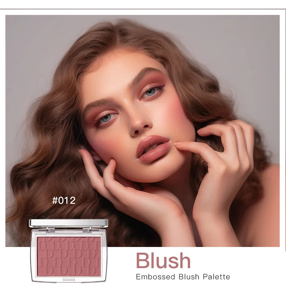 Blush Matte Natural Cheek Tint Brighten Face Waterproof Face Contouring Cosmetics Blush Powder Soft Female Makeup For Cheeks - Tasawoq