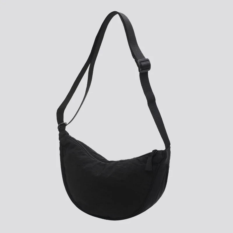 Solid Color Women's Portable Shoulder Bag Simple Female Nylon Cloth Padded Crossbody Bags Travel Purse Handbags Messenger Bag - Tasawoq