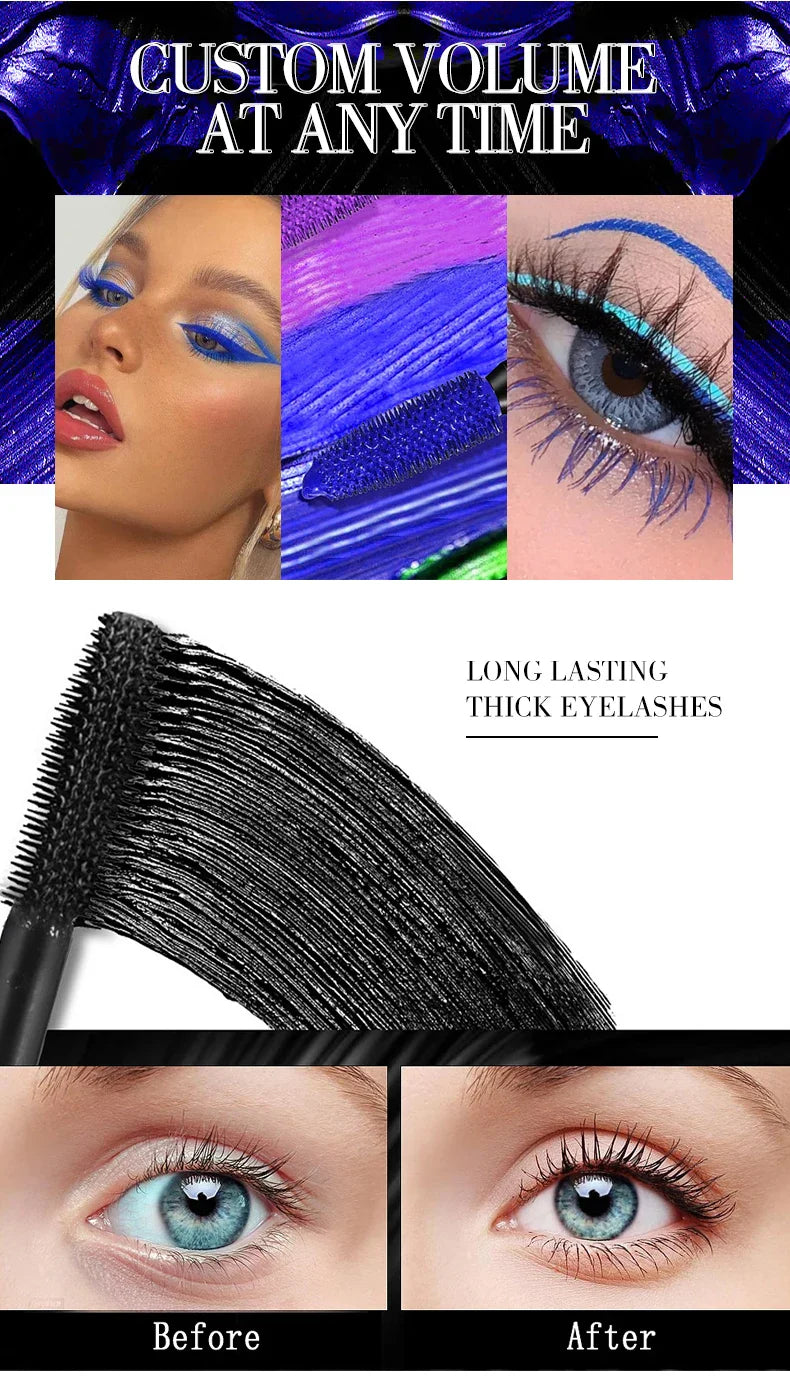 5D Silk Mascara with Big Eyes, Strong and Lasting Black Content and Length, Waterproof and Non-caking, and Prolonged Mascara. - Tasawoq