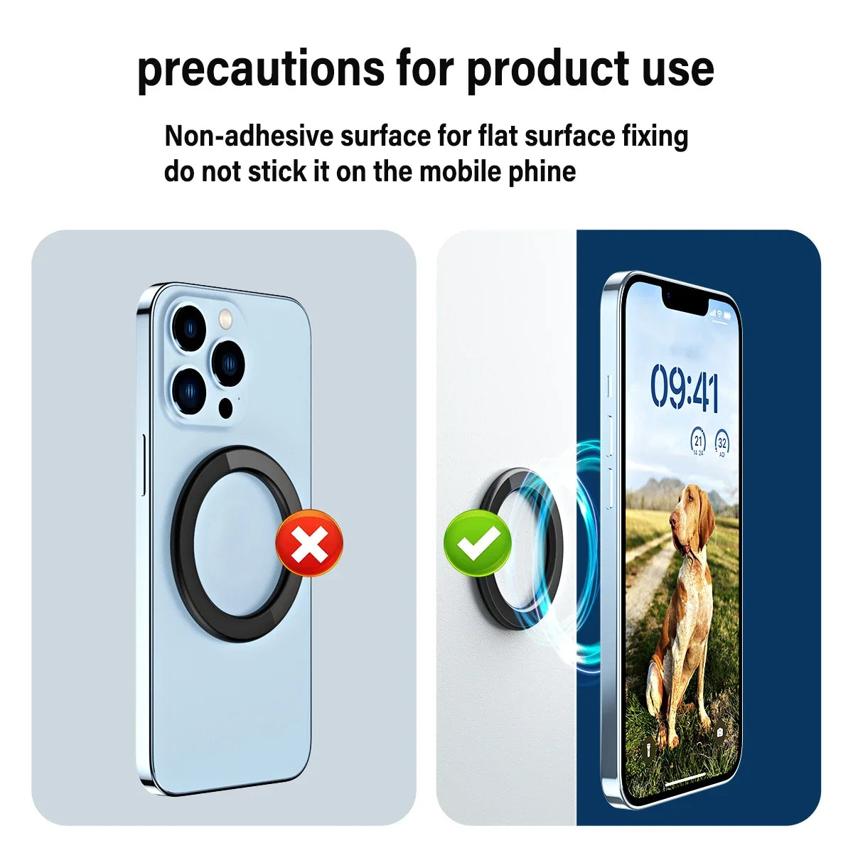 Magnetic Ring Holder For iPhone 15 14 13 12 Pro/Plus Wall Mobile Phone Magnet Stand in Car Cell Phone Metal Bracket Magnet Mount