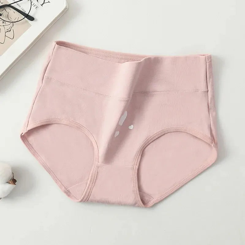 4Pcs Women's Panties High Waist Underwear Fashion Print Girls Briefs Breathable Cotton Panty Plus Size M-5XL Female Lingerie - Tasawoq