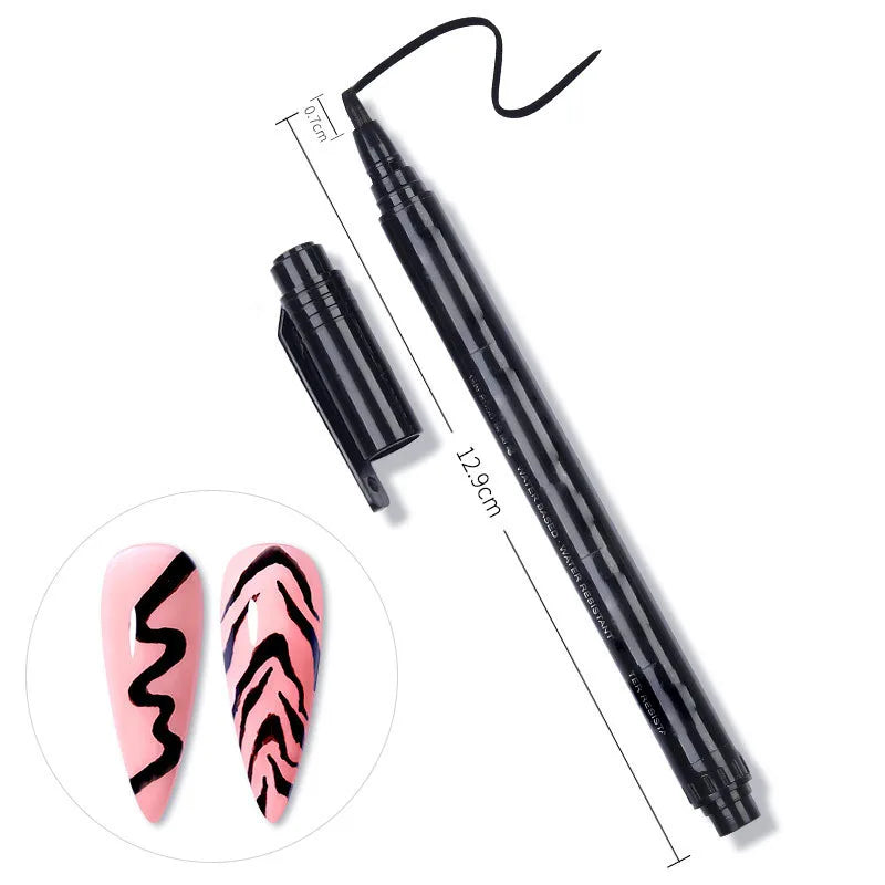 Nail Art Paintbrush With Ultra-fine Drawing Lines Edges Quick Drying Waterproof Acrylic Marker Pen Graffiti Pen - Tasawoq