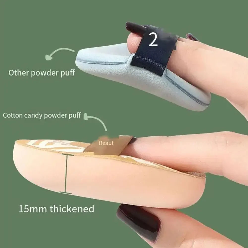 Air Cushion Cosmetic Puff Set With Storage Box Makeup Cotton Candy Sponge Soft Leather Clip Wet Dry Use Makeup Tools - Tasawoq