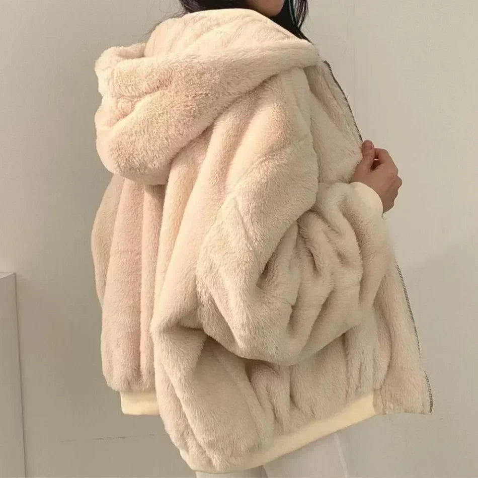New Jackets for Women Thick Warm Parkas Oversized Double Sided Hooded Coat Korean Fashion Casual Loose Zip Up Jackets Coat Women - Tasawoq