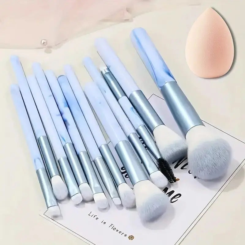 12PCS Makeup Brush Set Ultra Soft Powder Makeup Tools Beginner Point Blush Brush Concealer Brush Knife Edge Eyeliner Brus - Tasawoq