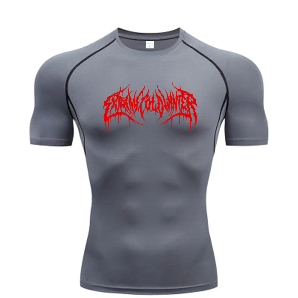 Summer Compression Sweatshirt Short Sleeve Men's Fitness T-Shirt Running Quick-Dry Top Gym Workout Bodybuilding T-Shirt S-3XL - Tasawoq