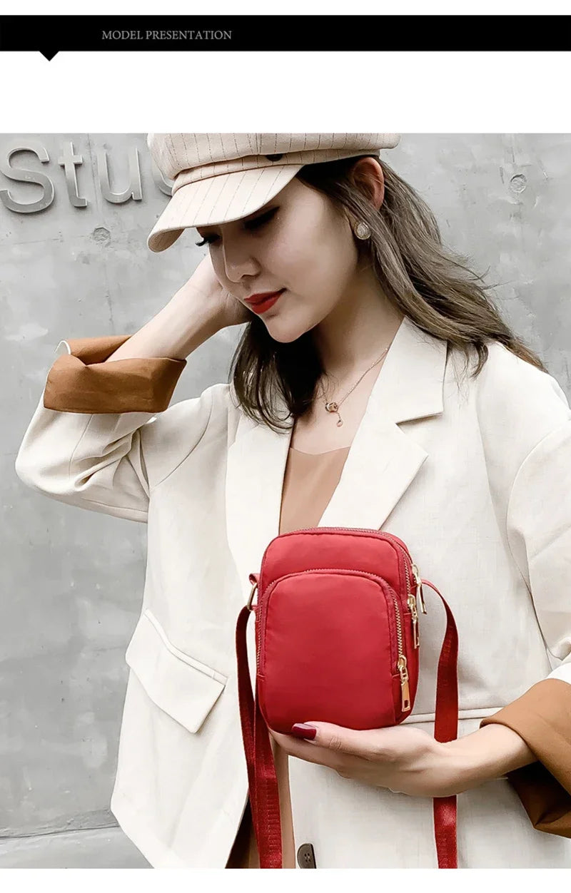 Women Bag Waterproof Shoulder Bag Crossbody Zipper Mobile Phone Lady Female Multifunction Handbag Wrist Purse Womens Pouch - Tasawoq