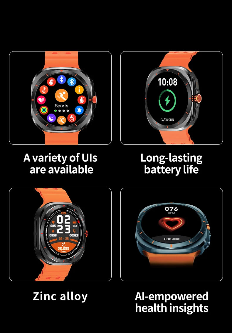 LAXASFIT Watch 7 Ultra Smartwatch Bluetooth Talk HD AMOLED Screen Fitness Tracker Health Monitoring Smartwatch for Android IOS - Tasawoq