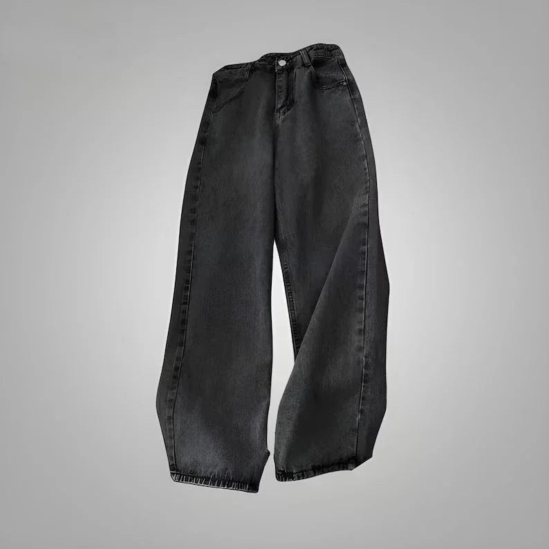 2024 New American Trend Retro Hip-hop Embroidery Pattern Baggy Jeans For Men And Women Y2K Harajuku Gothic Wide Pants Streetwear - Tasawoq
