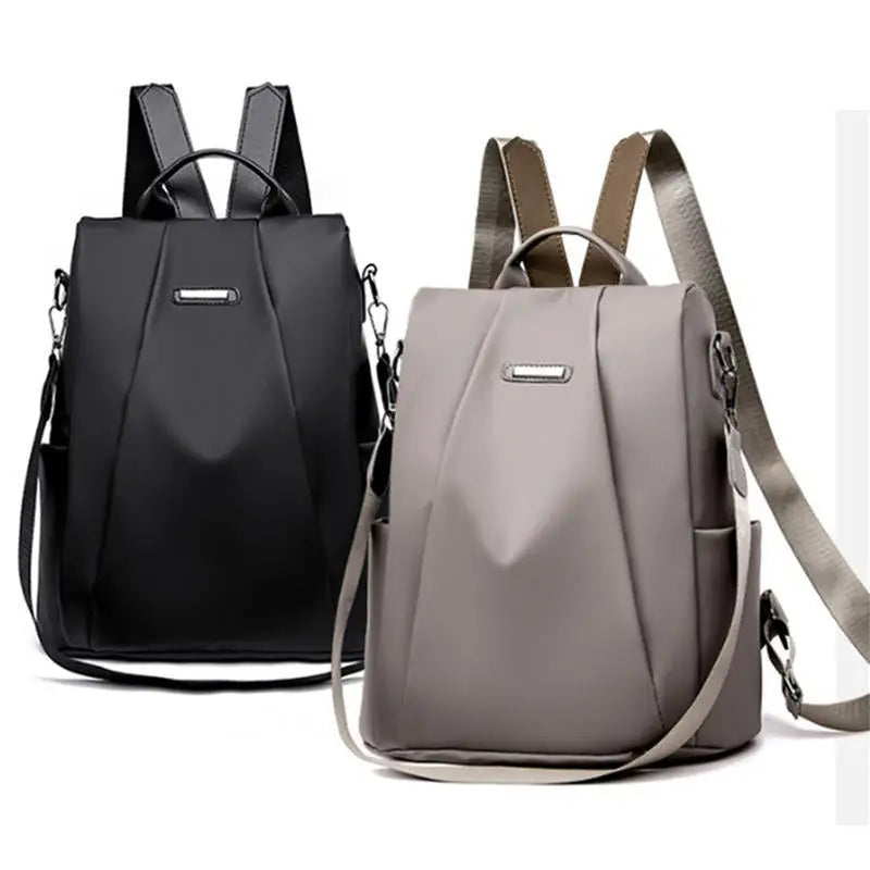 New Women's Multifunction Backpack Casual Solid Color School Bag For Girls Fashion Detachable Strap Travel Shoulder Bag - Tasawoq