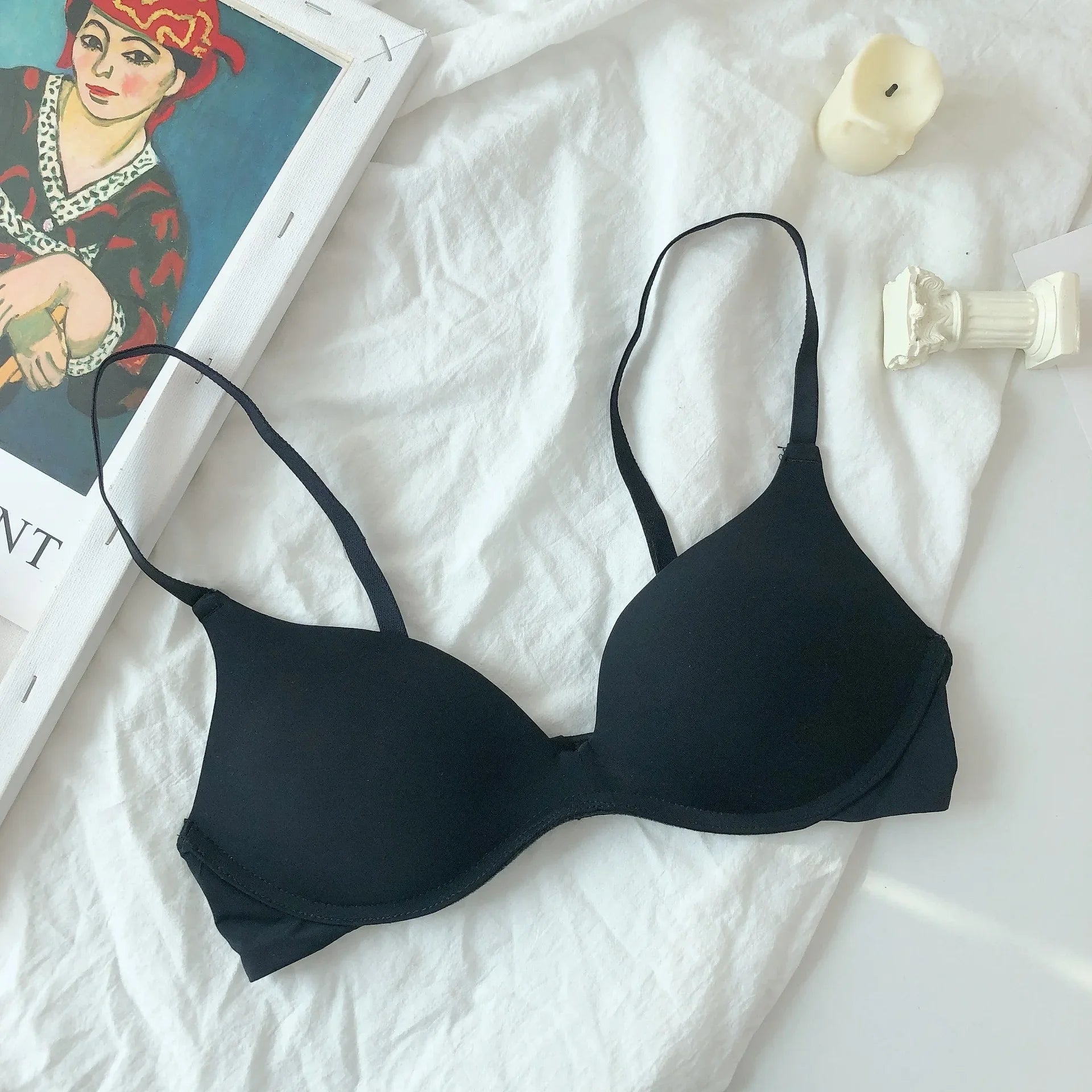 Backless Bras for Women Seamless Underwear Sexy Lingerie 3/4 Cup Bralette Top Wireless Brassiere Intimates Comfort T Shirt Bra - Tasawoq