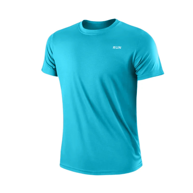 Men's Quick Dry Short Sleeve Gym Running Moisture Wicking Round Neck T-Shirt Training Exercise Gym Sport Shirt Tops Lightweight - Tasawoq