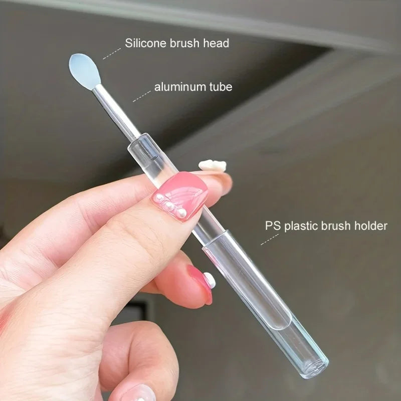 8PCS Silicone Lip Brush with Lid Easy and Efficient Lipstick Cream and Lip Gloss Applicator Makeup Beauty Brushes for Eyeshadow - Tasawoq