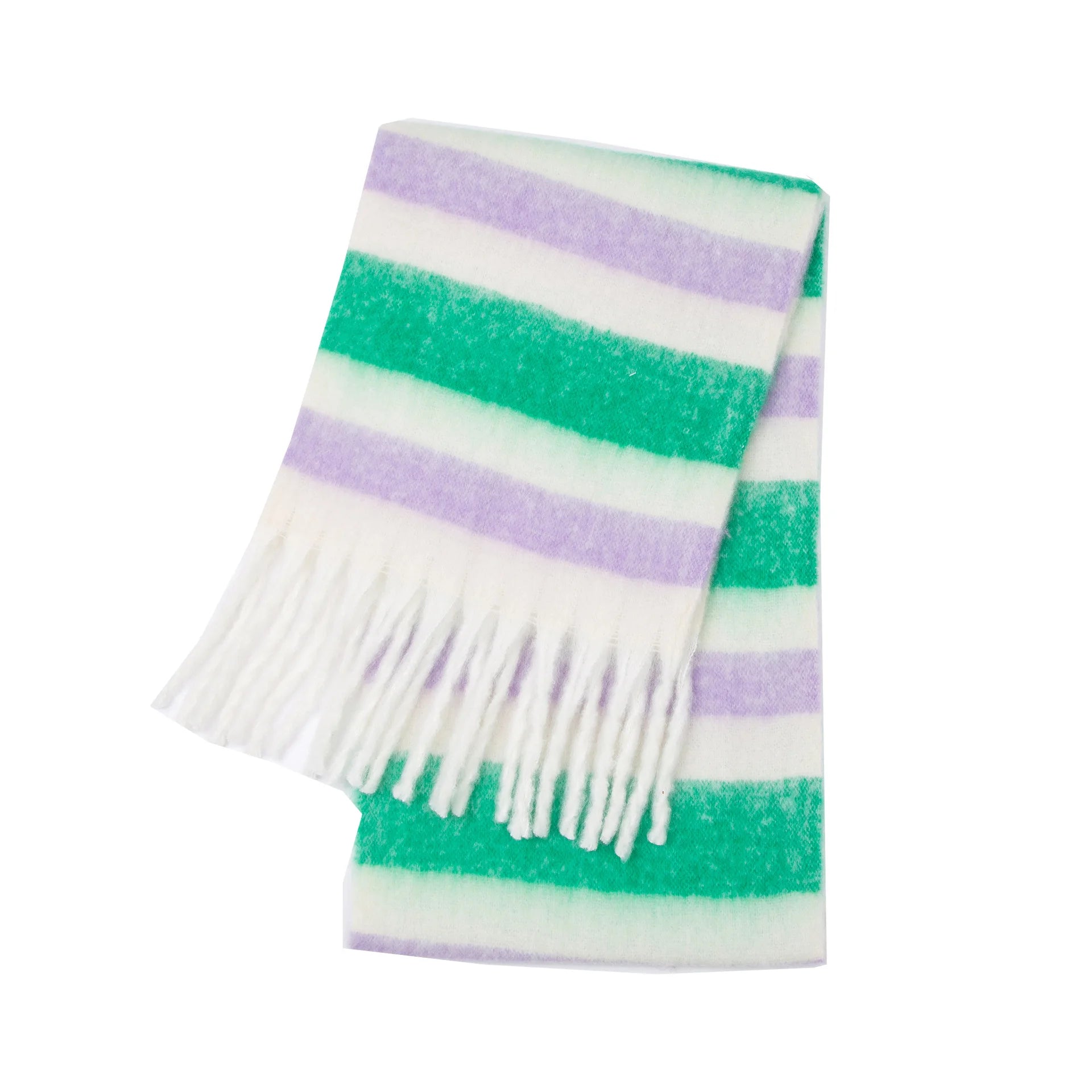 2025 Winter Thick Warm Scarf Women Cashmere Shawl and Wraps Pashmina Neckerchief Bufanda Female Rainbow Hairy Tessel Echarpe New - Tasawoq