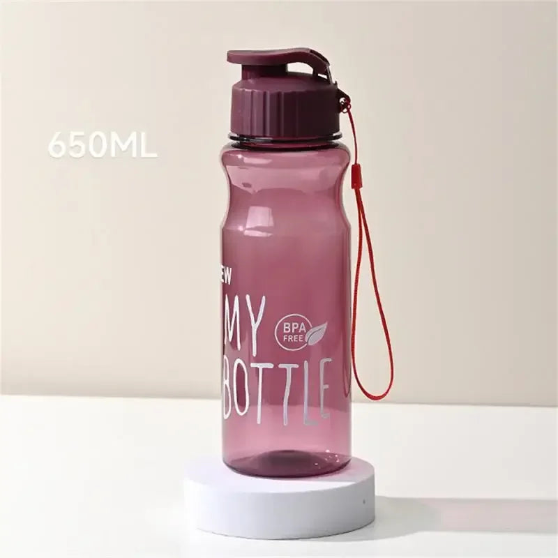 Gift Plastic Water Bottle Large Capacity Sports Kettle Wholesale Transparent Cold Water Cup Outdoor Portable 650ml
